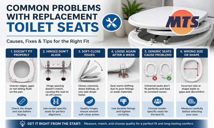 Common toilet seat replacement problems