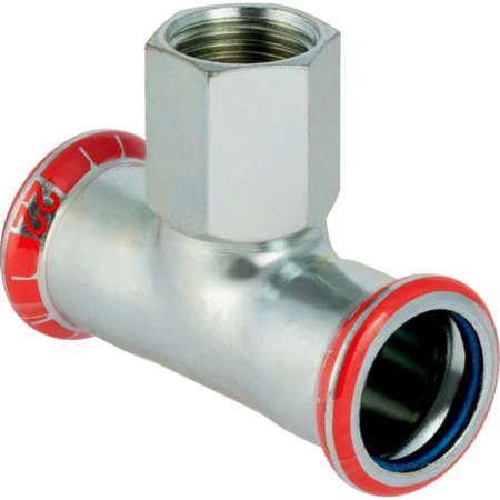 GEBERIT Mapress CSt. Tee F.I. FKM d28mm Rp1/2