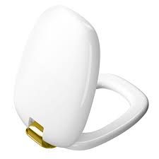 Vitra Plural Toilet Seat  Gold Color Metal Hinged  Soft Close  Easily Removable  White 126-003-019