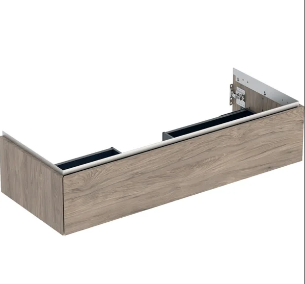 Geberit ONE cabinet for washbasin, with one drawer: Washbasin width=120cm, H=26.6cm, T=47cm, hickory / wood-textured melamine  505.075.00.6