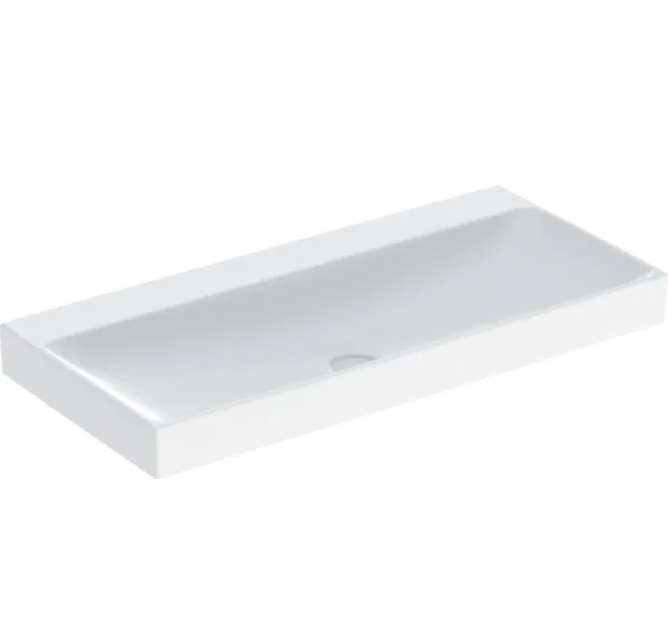Geberit ONE washbasin, vertical outlet: B=105cm, T=48cm, Tap hole=without, Overflow=without, white / KeraTect  505.021.01.4