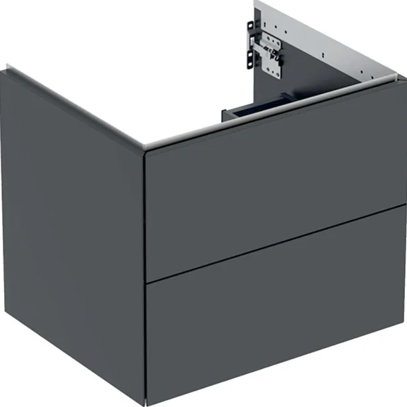 Geberit ONE cabinet for washbasin, with two drawers: Washbasin width=60cm, H=50.4cm, T=47cm, black / matt coated  505.261.00.8