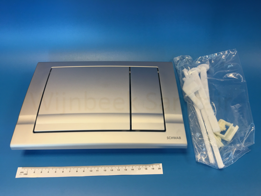 227730 Schwab operation plate Riva Duo Mini, Polished Chrome