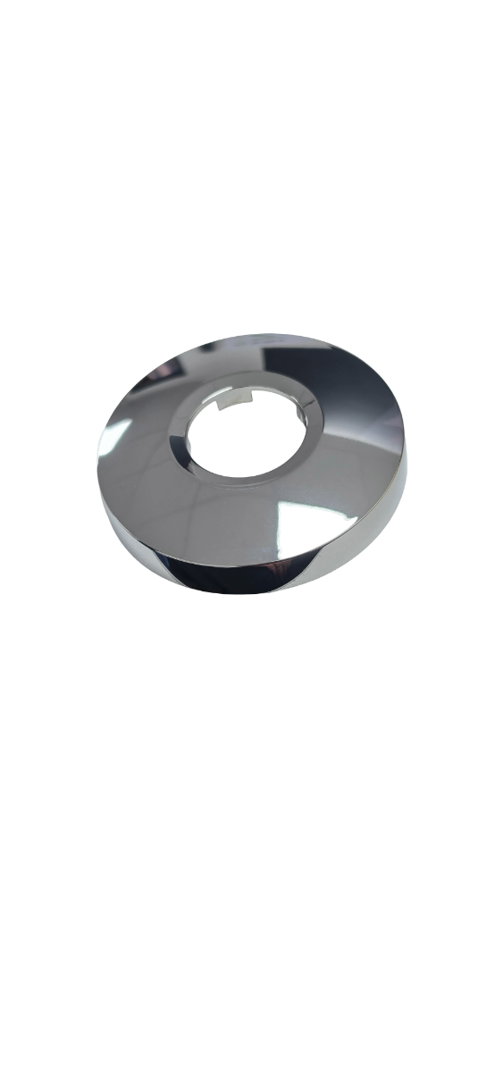 Geberit 241.405.21.1 flat wall rosette (escutcheon) for a washbasin siphon trap. It covers the point where the basin's waste pipe exits into the wall, providing a clean, decorative finish