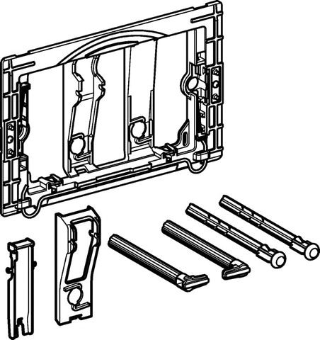 Geberit mounting frame complete with distance bolts and pusher bars for flush plates Sigma 10, Sigma 20, Sigma 50, Samba, Twist, Bolero, 24187300 Geberit 