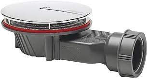 Wirquin Slim shower waste with stainless steel grid, 43/50mm outlet 25mm waterless trap -30120191