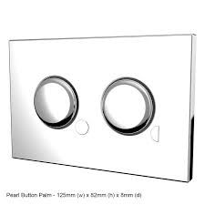 THOMAS DUDLEY CHROME PEARL PALM VANTAGE/MINIFLO DUAL FLUSH 125mm x 82mm x 8mm PUSH PLATE, 324762