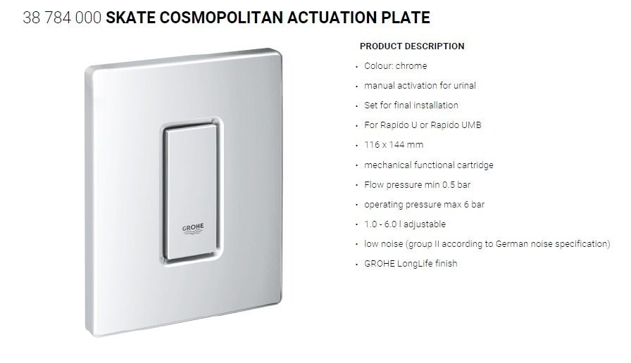 38784000 Grohe Urinal Plate