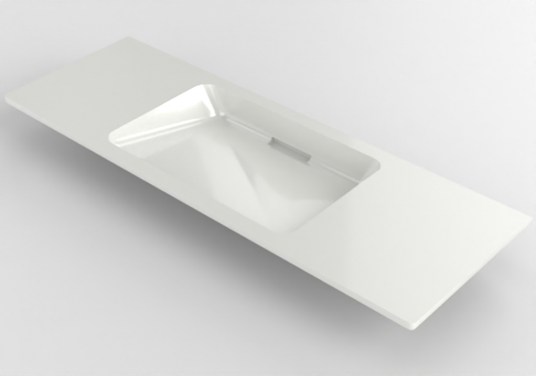 ONE washbasin, floating design: B=120cm, KeraTect / white , glossy white   500.392.01.3