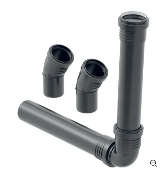 Geberit 500.674.00.1 drain set for hybrid and waterless urinals, Geberit drain set for hybrid and waterless urinals … 500.674.00.1 500.674.00.1. Straight connector made of PP, ø 50 mm Axle shift up to 3.6 cm Horizontal outlet