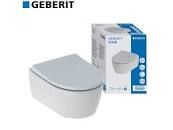 Geberit iCon set of wall-hung WC, washdown, small projection, shrouded, Rimfree, with WC seat: T=49cm, white  500.814.00.1