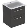 Selnova Square 55 cm Slim Basin & Two Drawer Vanity Unit, Lava  501.233.00.1