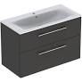 Selnova Square 100 cm Slim Basin & Two Drawer Vanity Unit, Lava  501.245.00.1