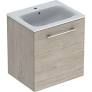 Selnova Square 60 cm Slim Basin & One Door Vanity Unit, Light Hickory 501.255.00.1