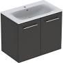 Selnova Square 80 cm Slim Basin & Two Door Vanity Unit, Lava 501.257.00.1
