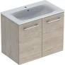 Selnova Square 80 cm Slim Basin & Two Door Vanity Unit, Light Hickory 501.259.00.1