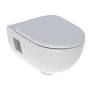 Geberit Selnova set of wall-hung WC, washdown, semi-shrouded, Rimfree, with WC seat: T=53cm, white  501.750.00.1