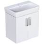 Geberit Selnova Compact cabinet for washbasin, with two doors and service space: B=59.7cm, H=60.5cm, T=39.7cm, matt coated / white, white / high-gloss coated  501.956.01.1