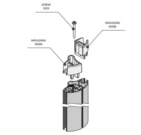 Coram Standard Folding Bath Screen  SFD4CUC Moulding Block 50204