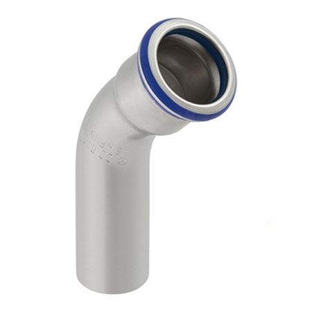 Geberit Mapress Stainless Steel bend 45° with plain end, FKM, blue, 54 / 50248 / 4024723502487 MTSa046c