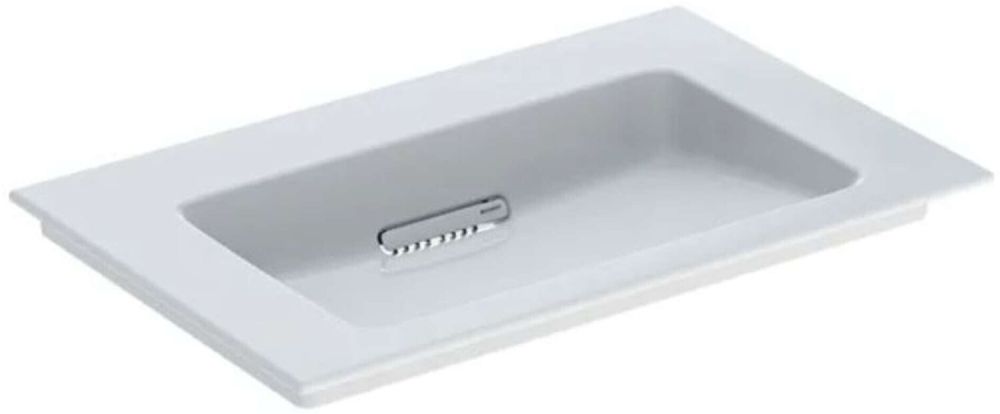 Geberit ONE vanity basin, horizontal outlet: B=75cm, T=48cm, Tap hole=without, Overflow=without, white / KeraTect, glossy white   505.003.00.1