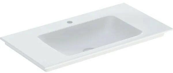 Geberit ONE vanity basin, vertical outlet: B=90cm, T=48cm, Tap hole=central, Overflow=without, white / KeraTect  505.010.01.3