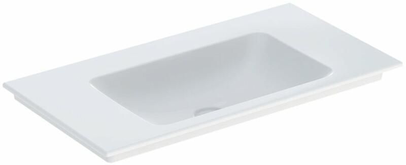 Geberit ONE vanity basin, vertical outlet: B=90cm, T=48cm, Tap hole=without, Overflow=without, white / KeraTect  505.011.01.3