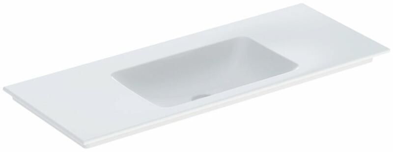 Geberit ONE vanity basin, vertical outlet: B=120cm, T=48cm, Tap hole=without, Overflow=without, white / KeraTect  505.011.01.5