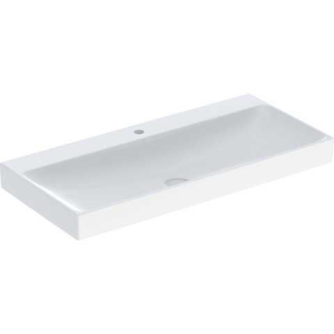 Geberit ONE washbasin, vertical outlet: B=105cm, T=48cm, Tap hole=central, Overflow=without, white / KeraTect  505.020.01.4