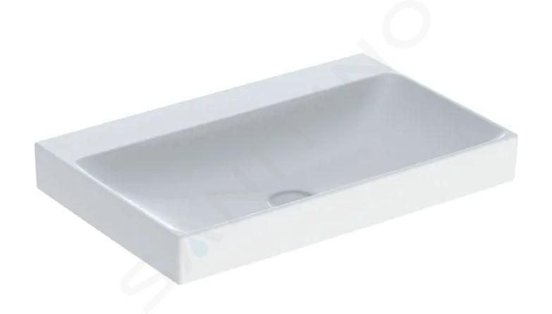 Geberit ONE washbasin, vertical outlet: B=75cm, T=48cm, Tap hole=without, Overflow=without, white / KeraTect  505.021.01.2