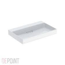 Geberit ONE washbasin, horizontal outlet: B=75cm, T=48cm, Tap hole=central, Overflow=without, white / KeraTect, glossy white   505.036.00.1