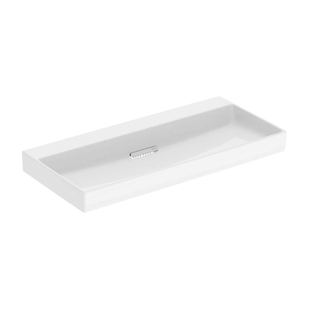 Geberit ONE washbasin, horizontal outlet: B=105cm, T=48cm, Tap hole=without, Overflow=without, white / KeraTect, glossy white   505.045.00.1