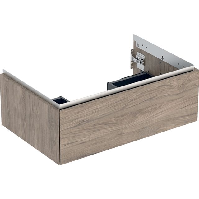 Geberit ONE cabinet for washbasin, with one drawer: Washbasin width=75cm, H=26.6cm, T=47cm, hickory / wood-textured melamine  505.072.00.6