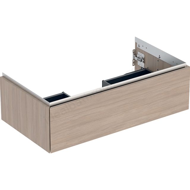 Geberit ONE cabinet for washbasin, with one drawer: Washbasin width=90cm, H=26.6cm, T=47cm, oak / wood-textured melamine 505.073.00.5