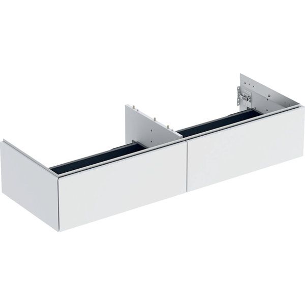 Geberit ONE cabinet for washbasin, with two drawers: Washbasin width=135cm, H=26.6cm, T=47cm, white / high-gloss coated  505.076.00.1