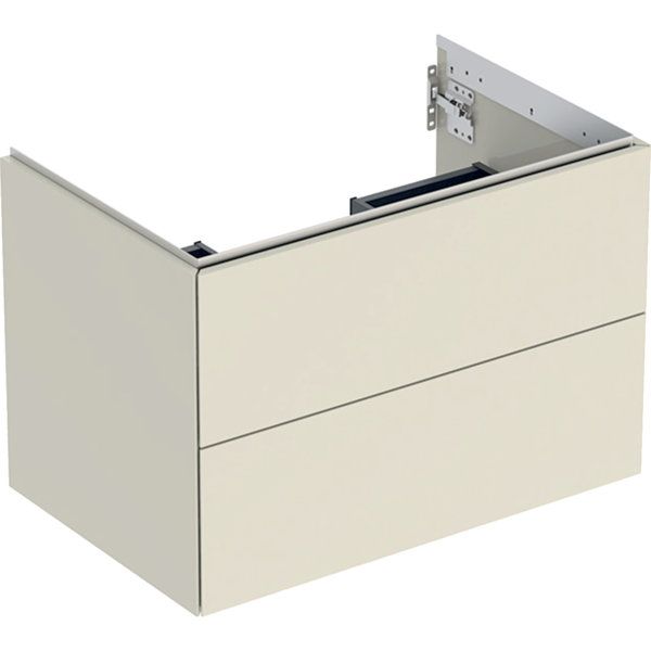 Geberit ONE cabinet for washbasin, with two drawers: Washbasin width=75cm, H=50.4cm, T=47cm, white / high-gloss coated  505.262.00.1
