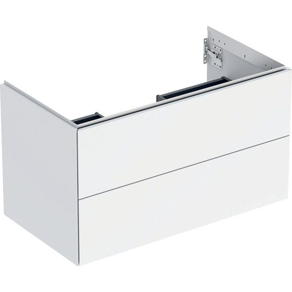 Geberit ONE cabinet for washbasin, with two drawers: Washbasin width=90cm, H=50.4cm, T=47cm, white / matt coated  505.263.00.2