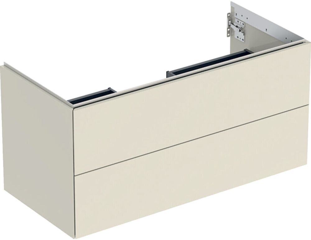 Geberit ONE cabinet for washbasin, with two drawers: Washbasin width=105cm, H=50.4cm, T=47cm, sand grey / high-gloss coated  505.264.00.4