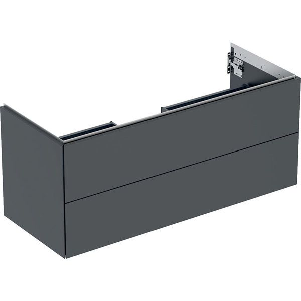Geberit ONE cabinet for washbasin, with two drawers: Washbasin width=120cm, H=50.4cm, T=47cm, black / matt coated  505.265.00.8