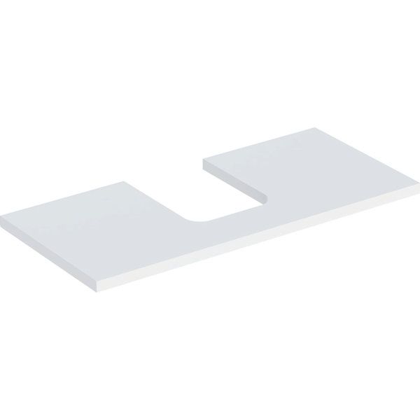 Geberit ONE washtop, central cut-out, for lay-on washbasin, bowl shape: B=105cm, H=3cm, T=47cm, white / matt coated  505.274.00.2