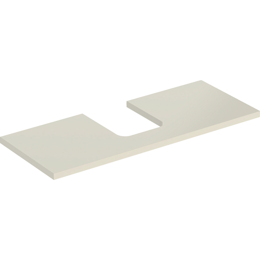 Geberit ONE washtop, central cut-out, for lay-on washbasin, bowl shape: B=120cm, H=3cm, T=47cm, sand grey / high-gloss coated  505.275.00.4