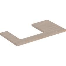 Geberit ONE washtop, left cut-out, for lay-on washbasin: B=90cm, H=3cm, T=47cm, oak / wood-textured melamine  505.303.00.5