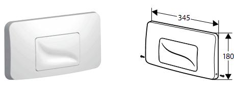 5706807 Schwab kpl. Actuation plate Gala Z9061, matt chrome, laterally screwed 570-6807