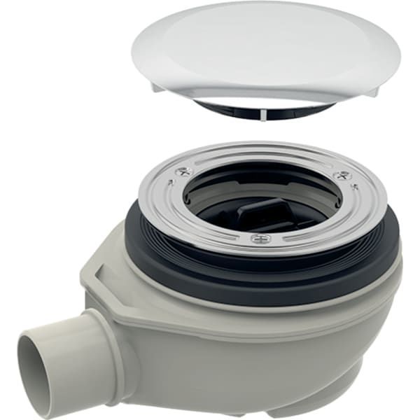 90 shower tray drain 150554211 high-gloss chrome-plated with drain cover, water seal height 50mm, outlet made of PP 150554211