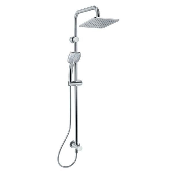 Ideal Standard  Idealrain square shower system kit with Idealrain 200mm square rainshower, Idealrain Cube M3 3 function handspray, 1.75m Idealflex hose and diverter for built-in mixers  A5834AA