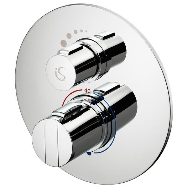 Ideal Standard  Easybox Slim BI thermostatic shower mixer with on/off and round faceplate  A5877AA