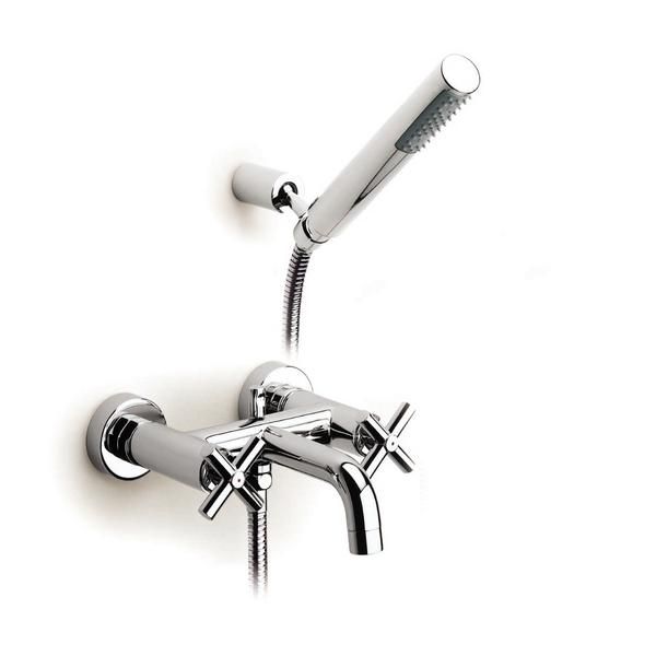 Roca Loft wall-mounted bath-shower mixer with handset, hose and bracket A5A0143C00