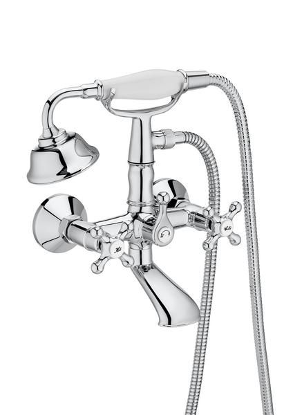 Roca Carmen twin lever wall-mounted bath-shower mixer with kit A5A014BC00