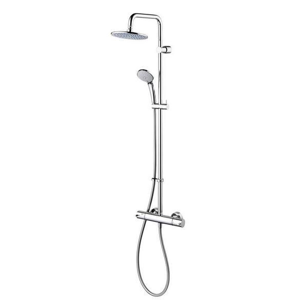 Ideal Standard  Freedom Dual thermostatic exposed shower system with M1 rainshower, fixed riser, M3 handspray and metal pin handles  A6290AA