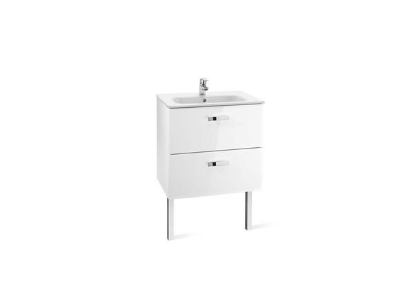 Roca UNIK - Victoria Basic basin and base unit 600 x 460mm - 2 soft-close drawers - gloss white A855854806